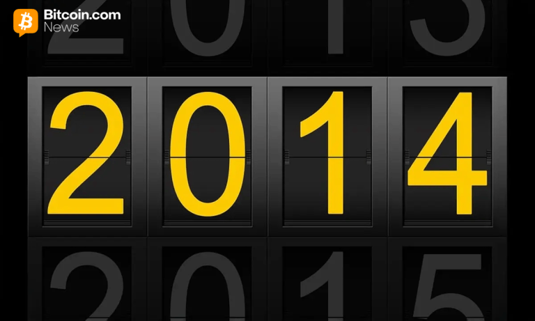 Digital calendar with the year 2014 highlighted