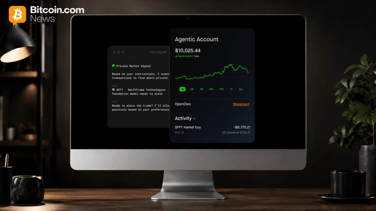 Robinhood agentic trading display on a desktop.