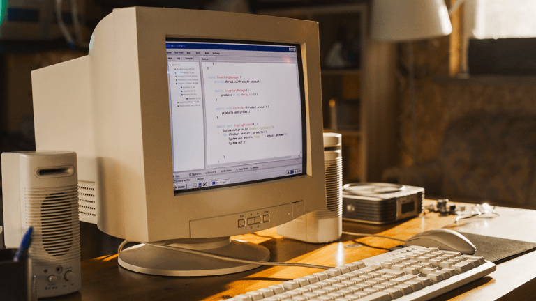 Image of an old school desktop computer from the nineties.