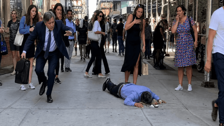 Man falling to the ground.