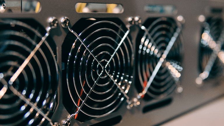 Bitcoin miners at a facility.