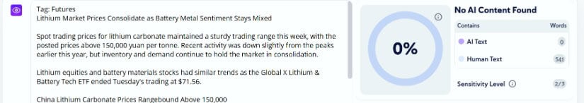 Lithium Equities: Echo Pressure as seen in Benchmark Prices