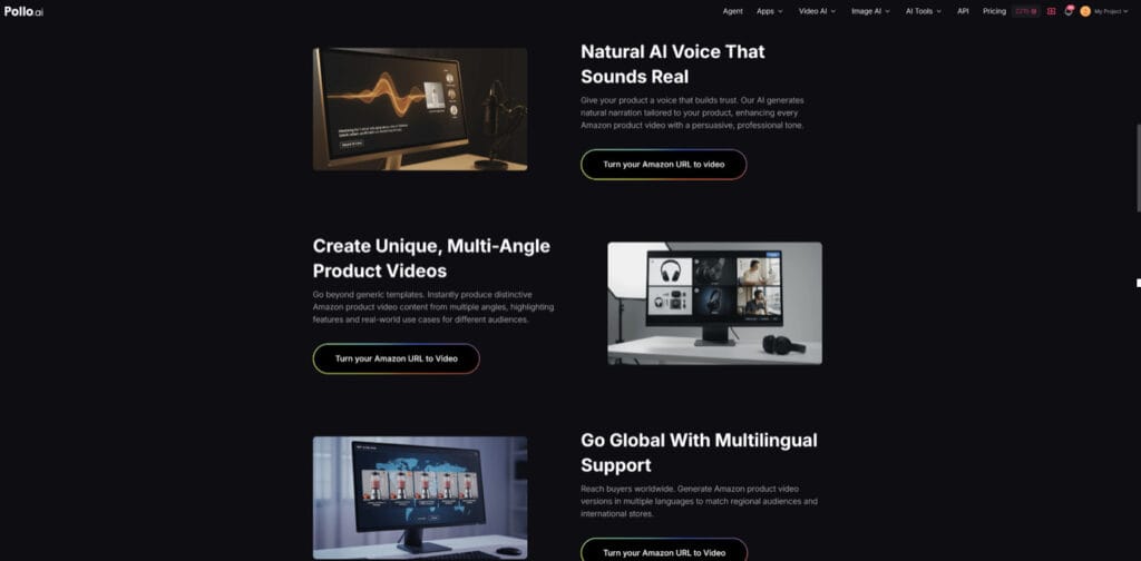 An Amazon URL to video generator is a system that parses a product page and uses AI to extract key elements such as images, descriptions, pricing, and sometimes user reviews. These inputs are then reorganized into a video format that highlights product value and encourages conversion.