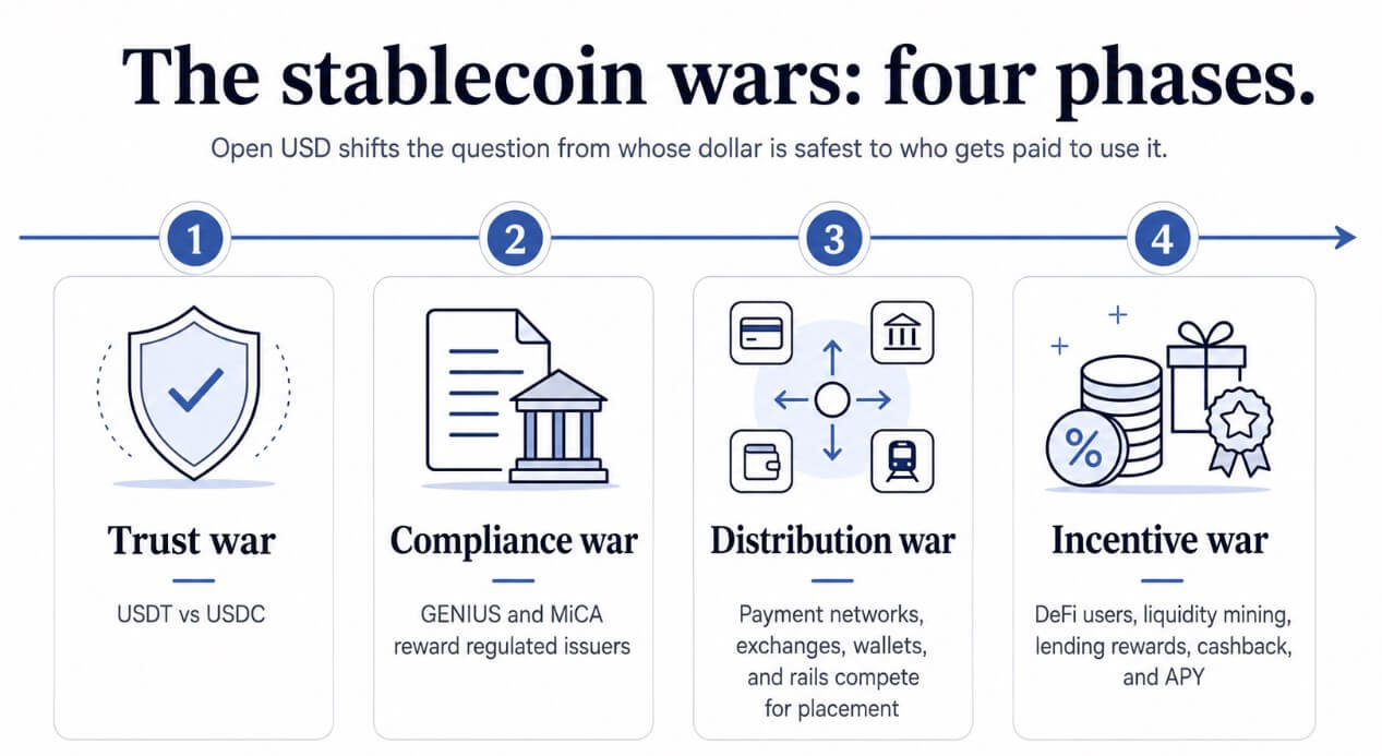 The stablecoin wars: four phases