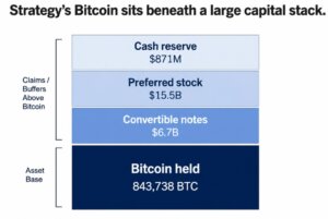 Strategy's Bitcoin sits beneath a large capital stack