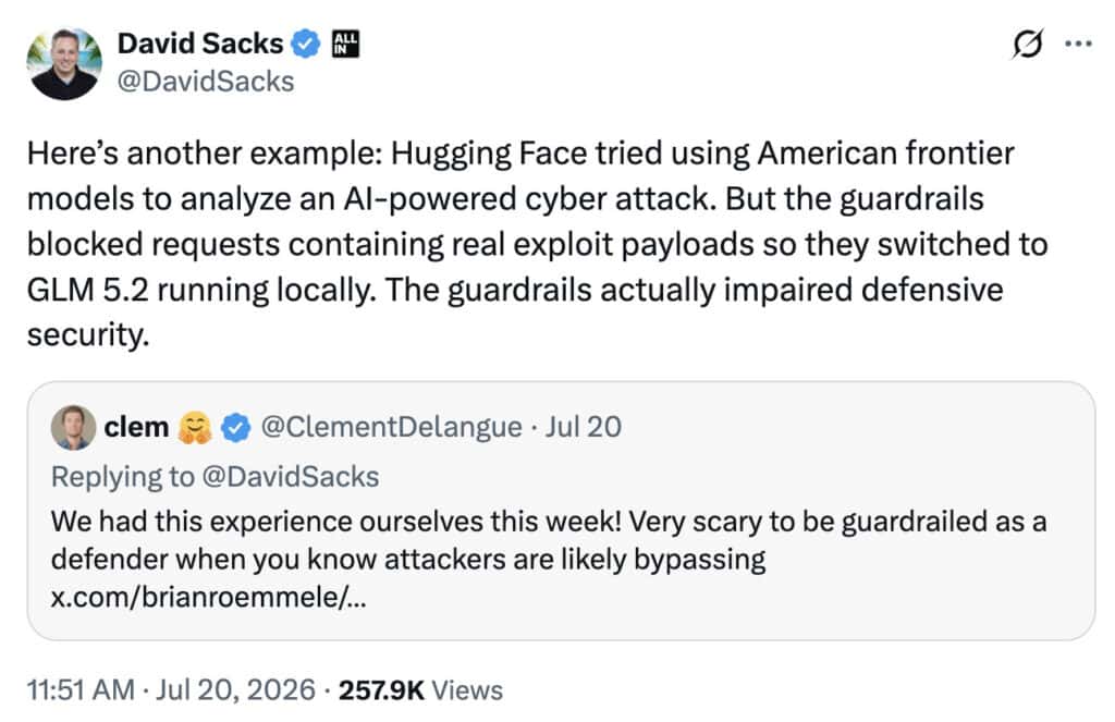 david sacks tweet about chinese ai models