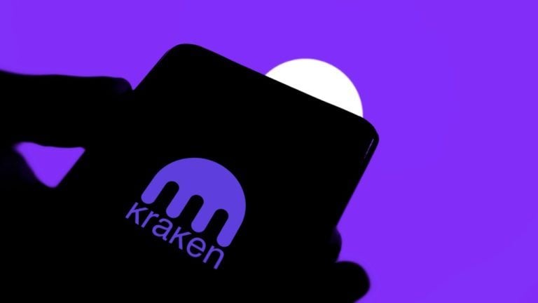 Kraken logo on mobile phone