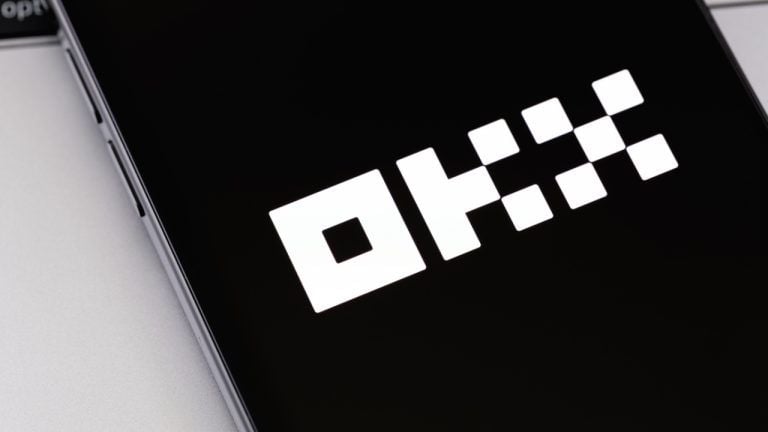 OKX logo in screen