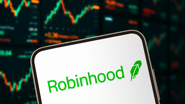 Robinhood logo on a smart phone