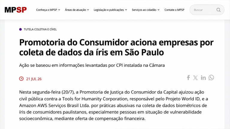 São Paulo message concerning AWS and Tools for Humanity.