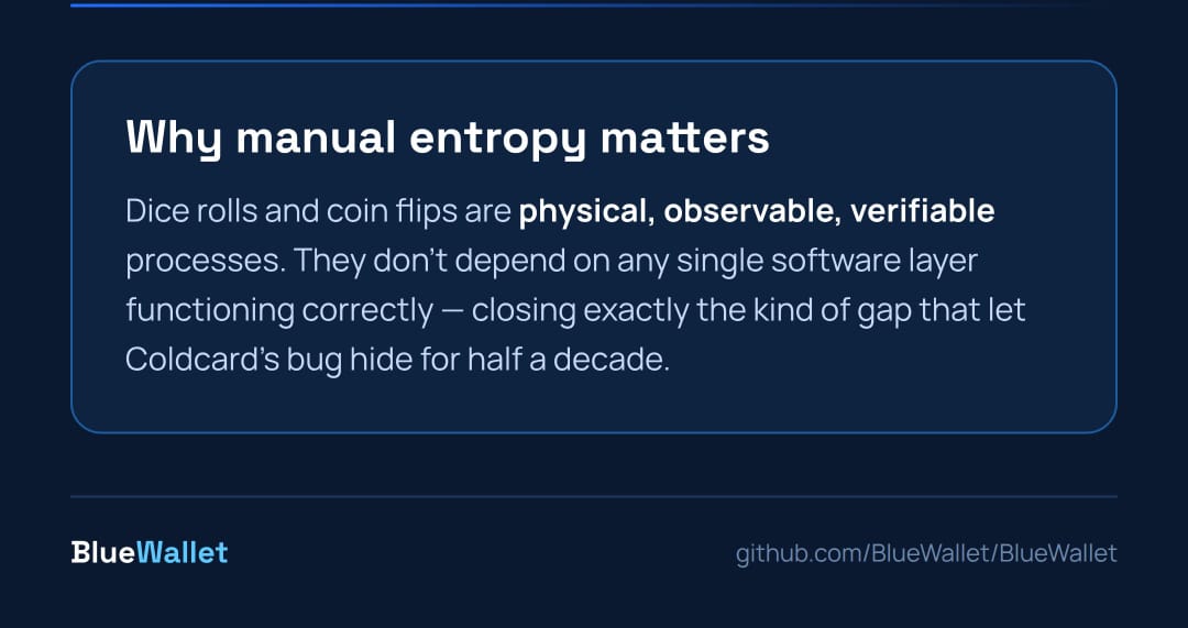 BlueWallet Opens The Hood After Coldcard's Entropy Disaster, How It Generates Your Keys (Step-by-step Guide)
