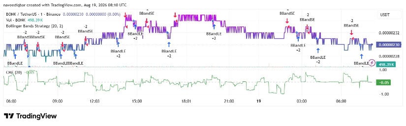 Technicals Track Intraday Pressure on BONK