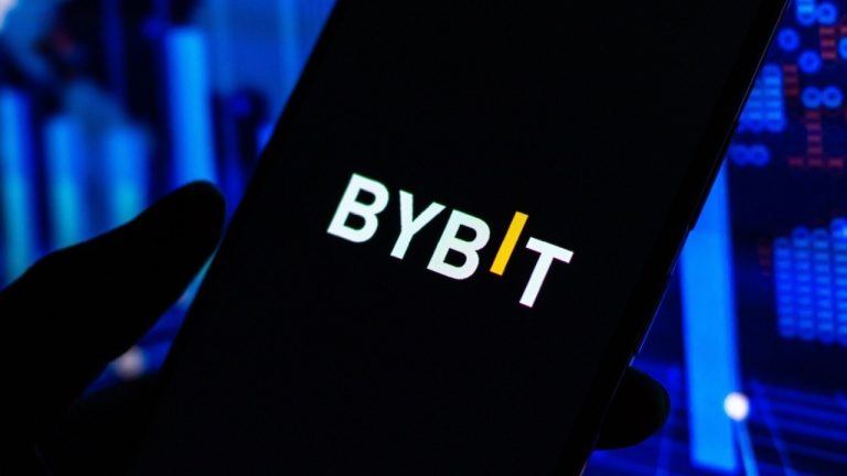 Bybit logo on mobile phone