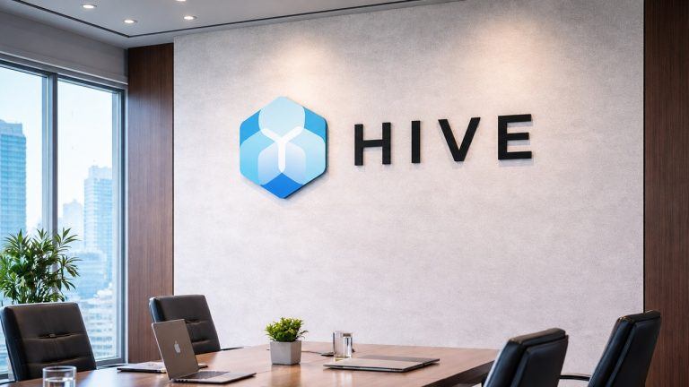 Hive logo on office wall