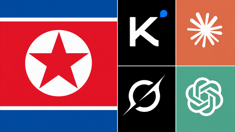 NK flag and AI logos