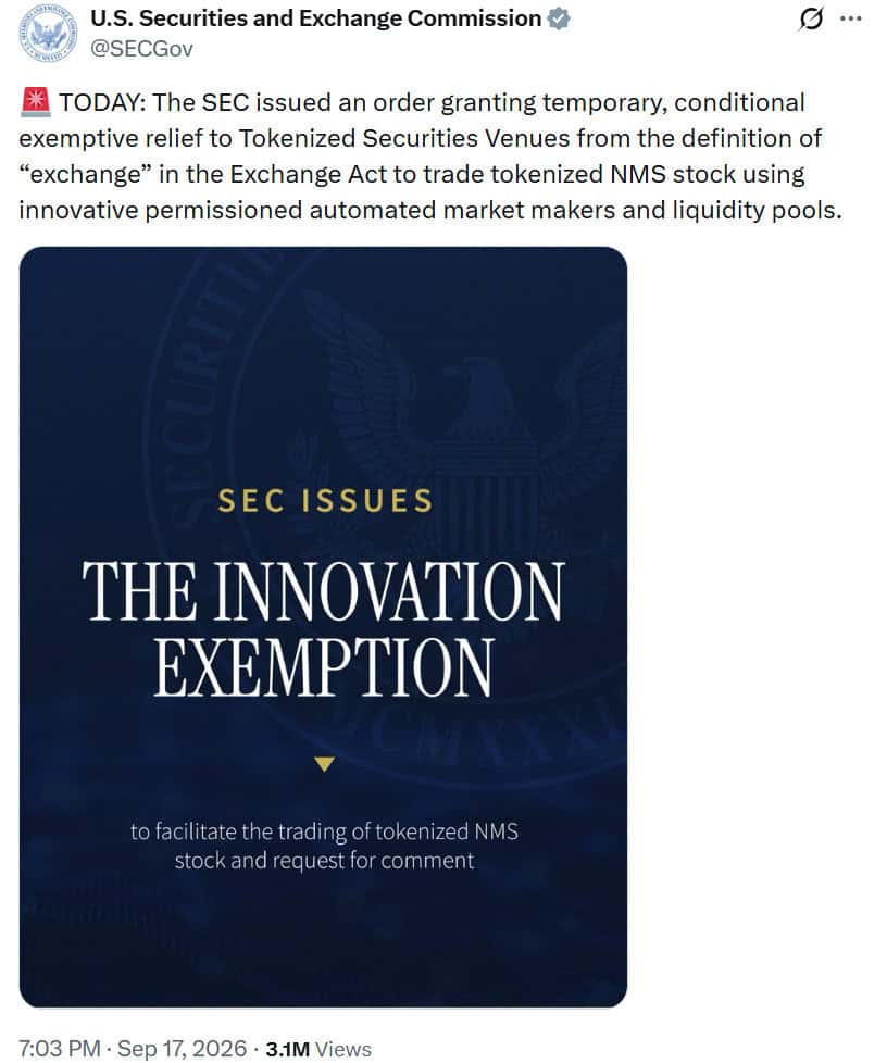 SEC announces new tokenized crypto securities laws news report