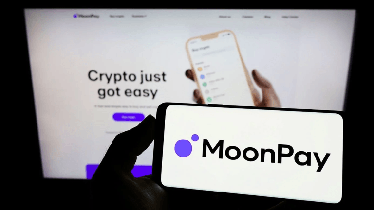 Moonpay app on a smartphone