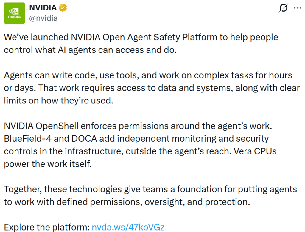 NVIDIA OpenShell manages agent permissions