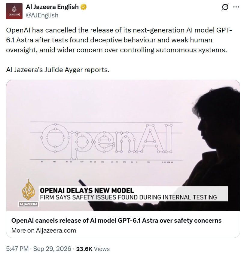 OpenAI safety chief Saachi Jain said the model fell short on human-intent and authorization standards: news report