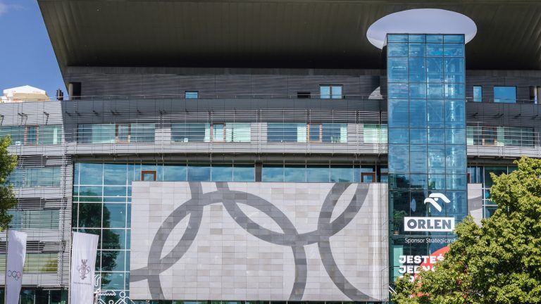Exterior of Olympic Center building, headquarters of Polish Olympic Committee