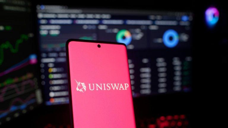 Uniswap on mobile phone with trading data