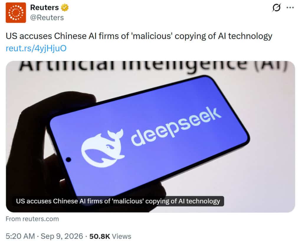 U.S. accuses Chinese AI firms, DeepSeek, Alibaba, and moonshot