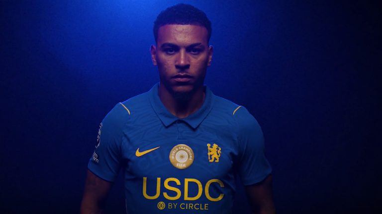 Football Player Wearing USDC Chelsea jersey