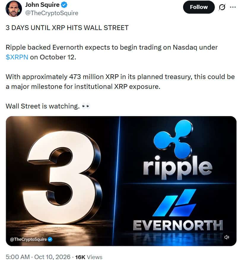 Evernorth will launch with approximately 473 million XRP and $300 million in cash Ripple news