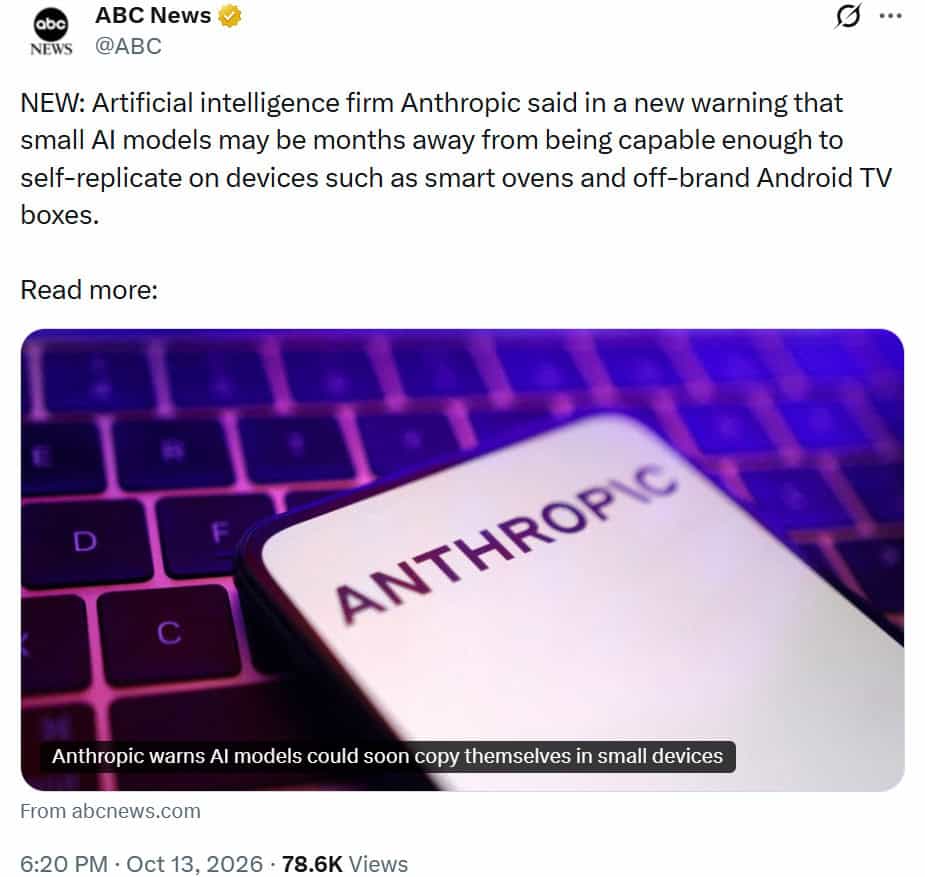 Anthropic issues AI worm warning to smart devices news report