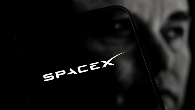 SpaceX logo and Musk