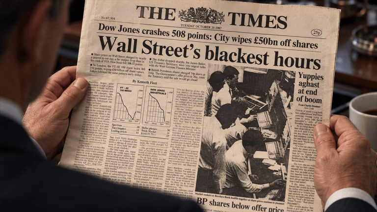Black Monday newspaper 1987.